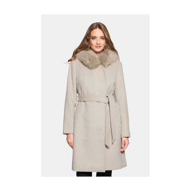 Talia - Dark Cream - Blue Fox Fur - Beige